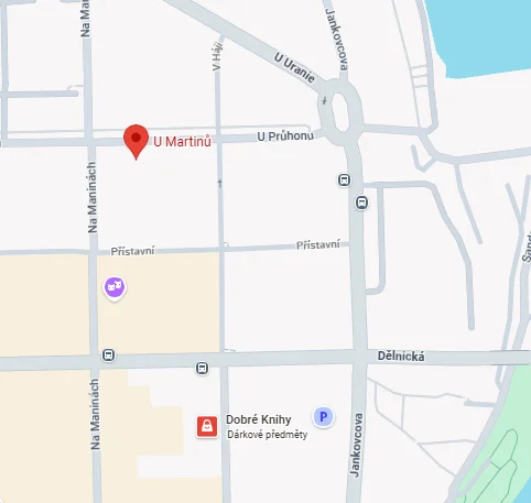 Mapa restaurace U Martinů – Praha 7